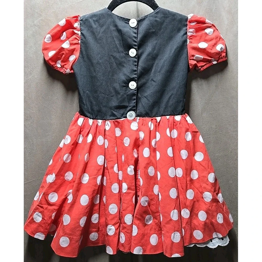 Vintage Disney Minnie Mouse Dress Costume Play‎ Red Polka Dot Small Halloween